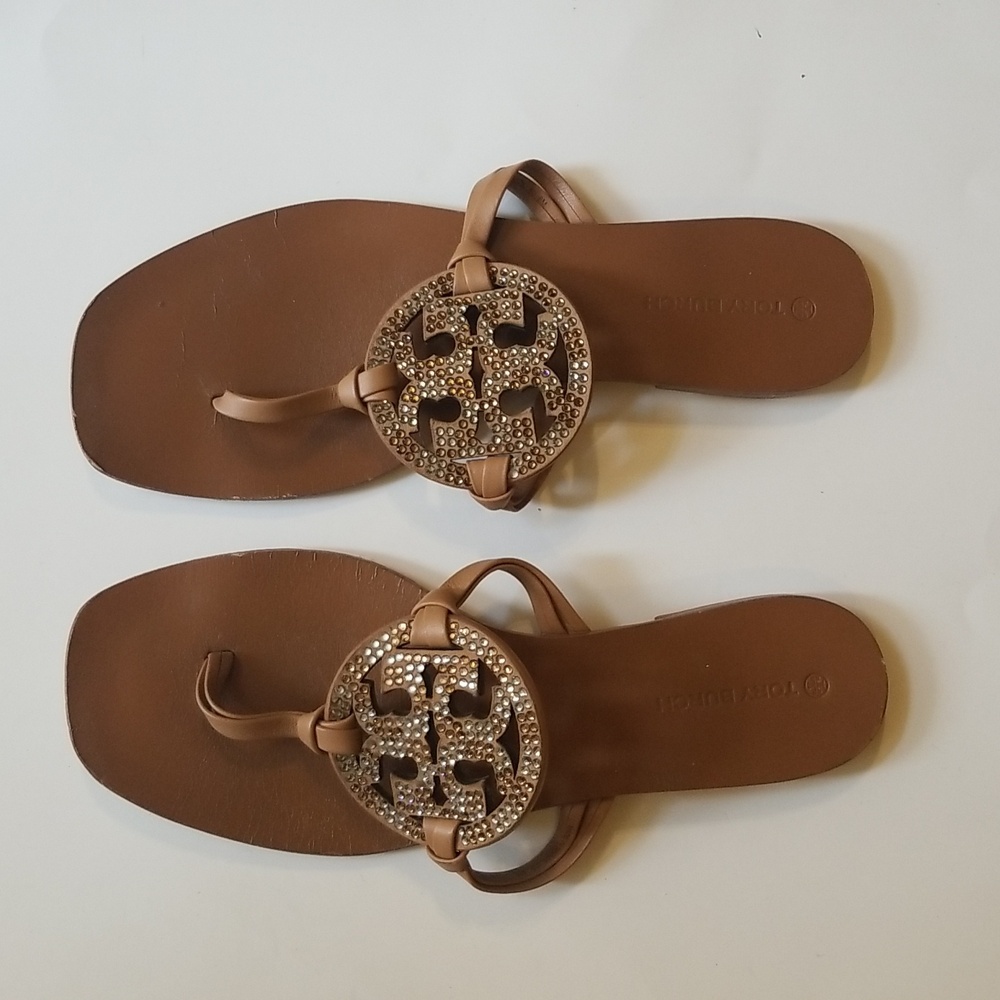 Tory Burch Miller Crystal Sandals Size 8